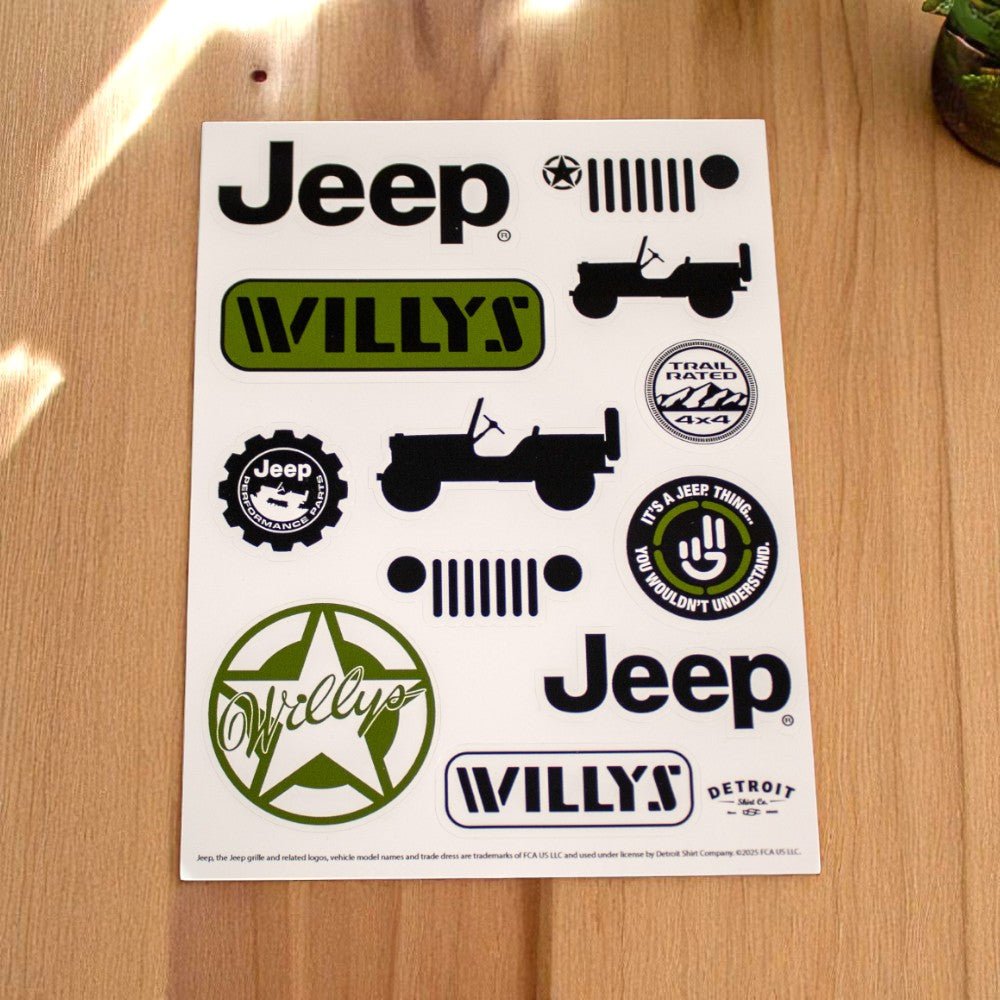 Sticker - Jeep® Willys - Sheet - The JeepsterMan