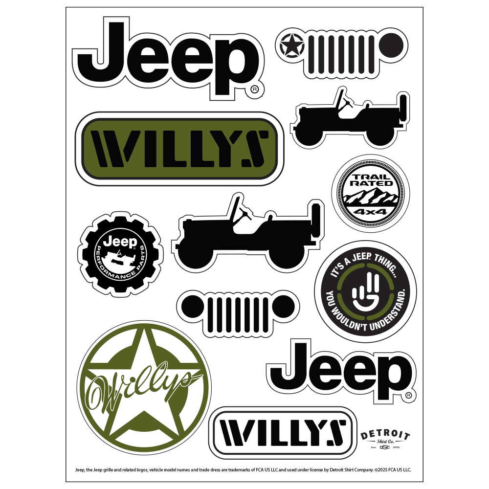 Sticker - Jeep® Willys - Sheet - The JeepsterMan