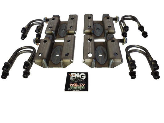 U Bolt Skid Plate Kit, 1941 - 1968, Willys Jeep, CJ2A, CJ3A, CJ3B, MB, GPW, M38 - The JeepsterMan
