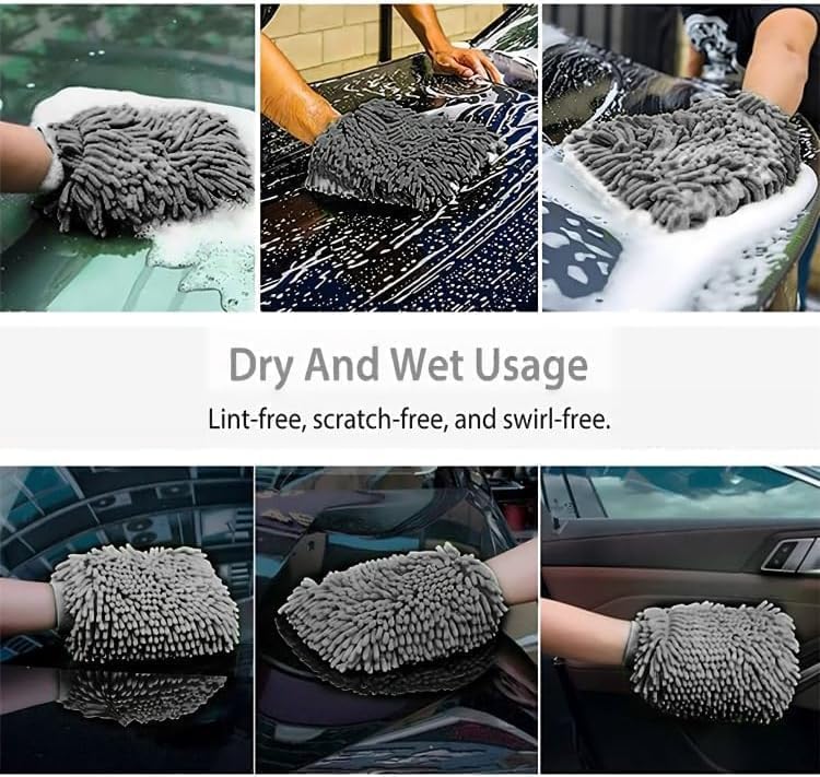 WASH & WHIPS Car Wash Kit - 3 - Gallon Bucket with Particle Interceptor Trap, Shampoo, Chenille Mitt & Microfiber Soft Towel, 5pcs - The JeepsterMan