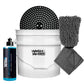 WASH & WHIPS Car Wash Kit - 3 - Gallon Bucket with Particle Interceptor Trap, Shampoo, Chenille Mitt & Microfiber Soft Towel, 5pcs - The JeepsterMan