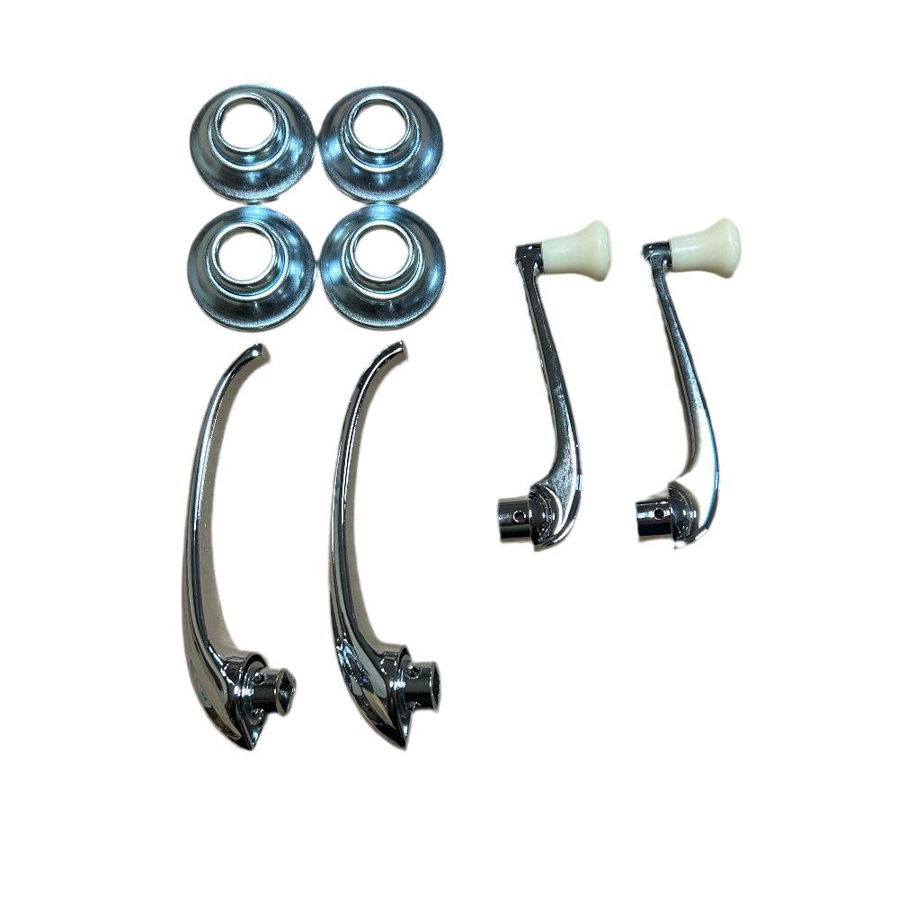 Window Crank, Door Handle, Escutcheon Kit, 46 - 64, Willys Pickup, Willys Station Wagon - The JeepsterMan