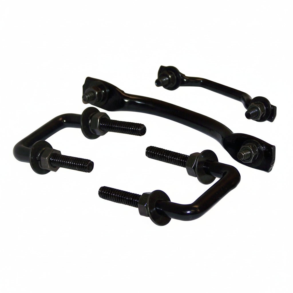 Windshield Tie Down Kit (Black), 1955 - 1995, Jeep CJ - 5, CJ - 6, CJ - 7, CJ - 8 - The JeepsterMan