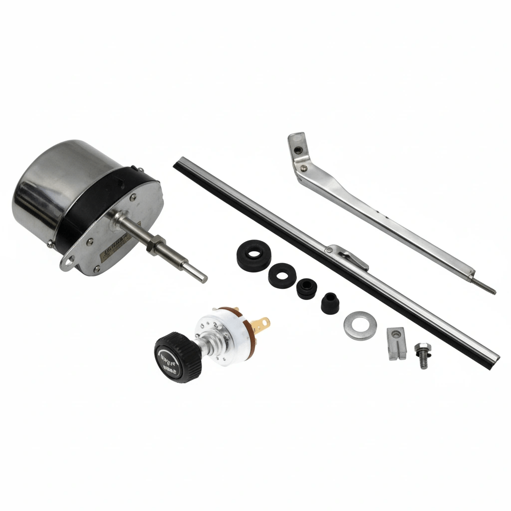 Windshield Wiper Conversion Kit, 12 Volt, Stainless, 1948 - 1968, MB, GPW, CJ2A, CJ3A, CJ3B, CJ5, M38, and M38A1 - The JeepsterMan