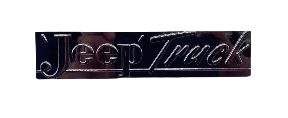 Chrome Hood "Jeep Truck" Name Plate, 1947-1949, Willys Jeep Pickup Truck - The JeepsterMan