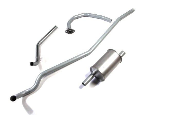 Complete Exhaust System Kit, 1946-1971, CJ-2A, CJ-3A, CJ-3B, CJ-5, FC-150 w/ 134 Engine - The JeepsterMan