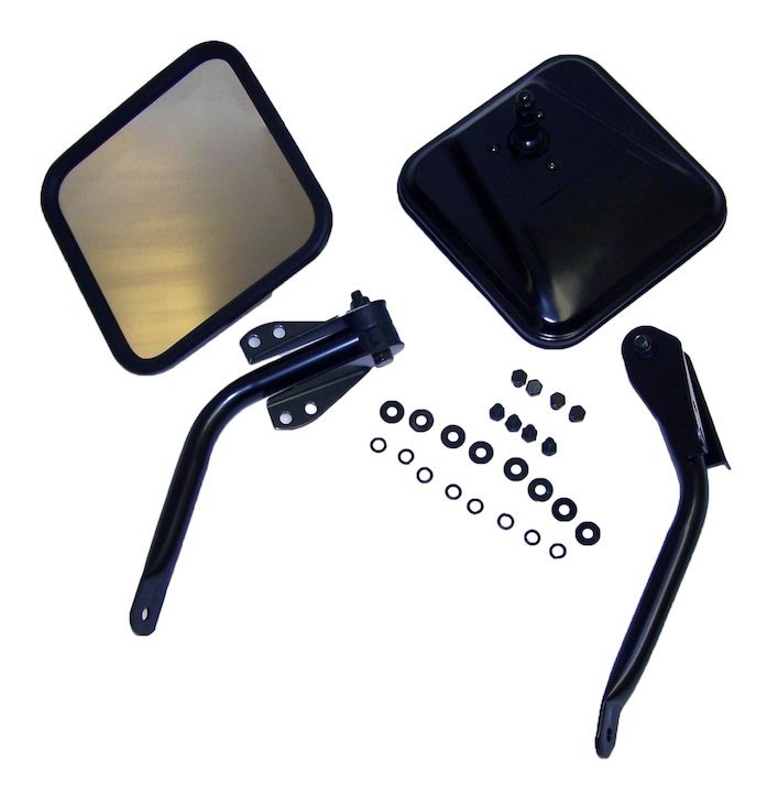 Complete Side Mirror Set (Black), 1955-1986, Jeep CJ-5, CJ-6, CJ-7, & CJ-8 - The JeepsterMan