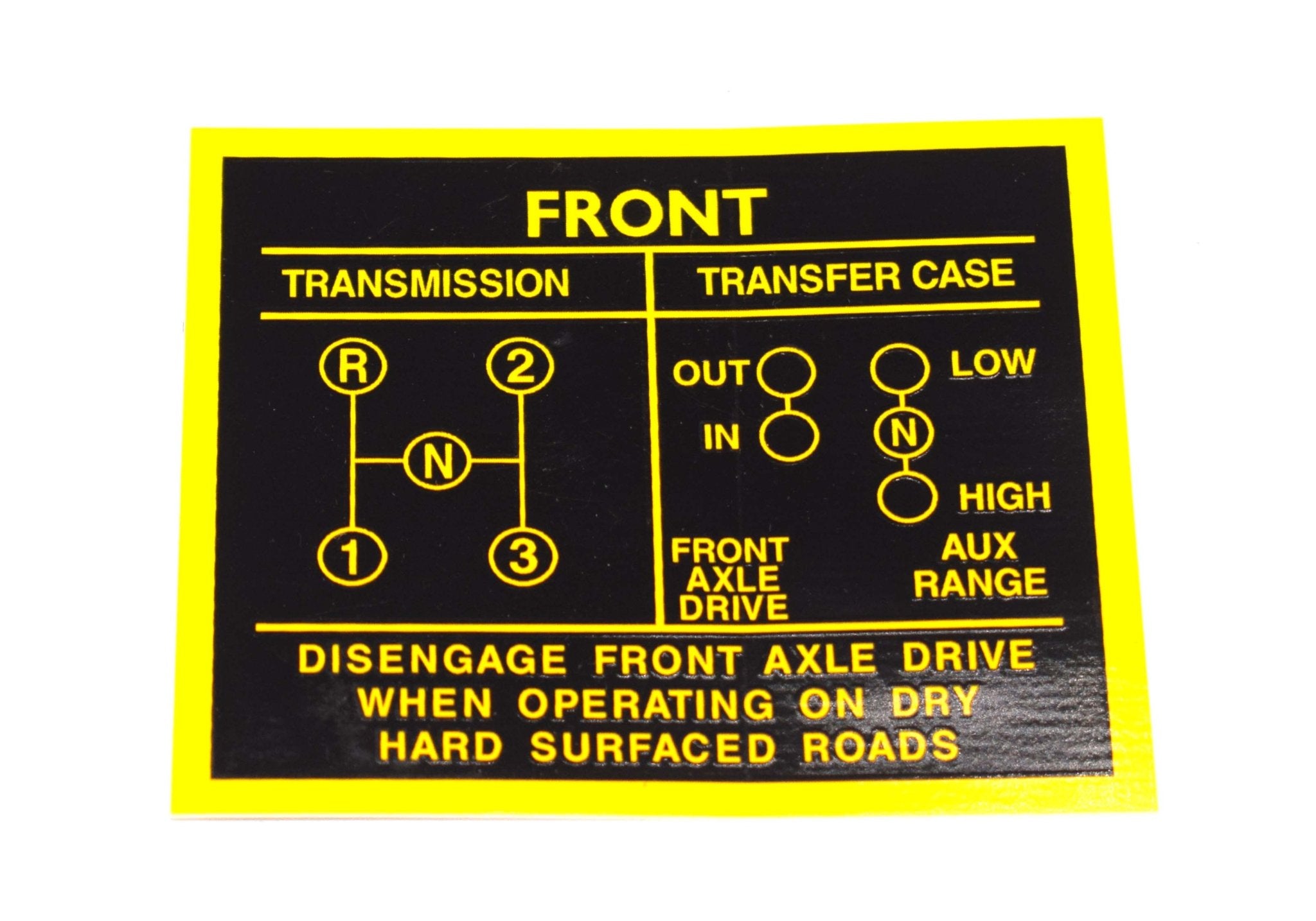 Decal, Transmission & Transfer Case Shifting Pattern, 1941-1971, Willy ...