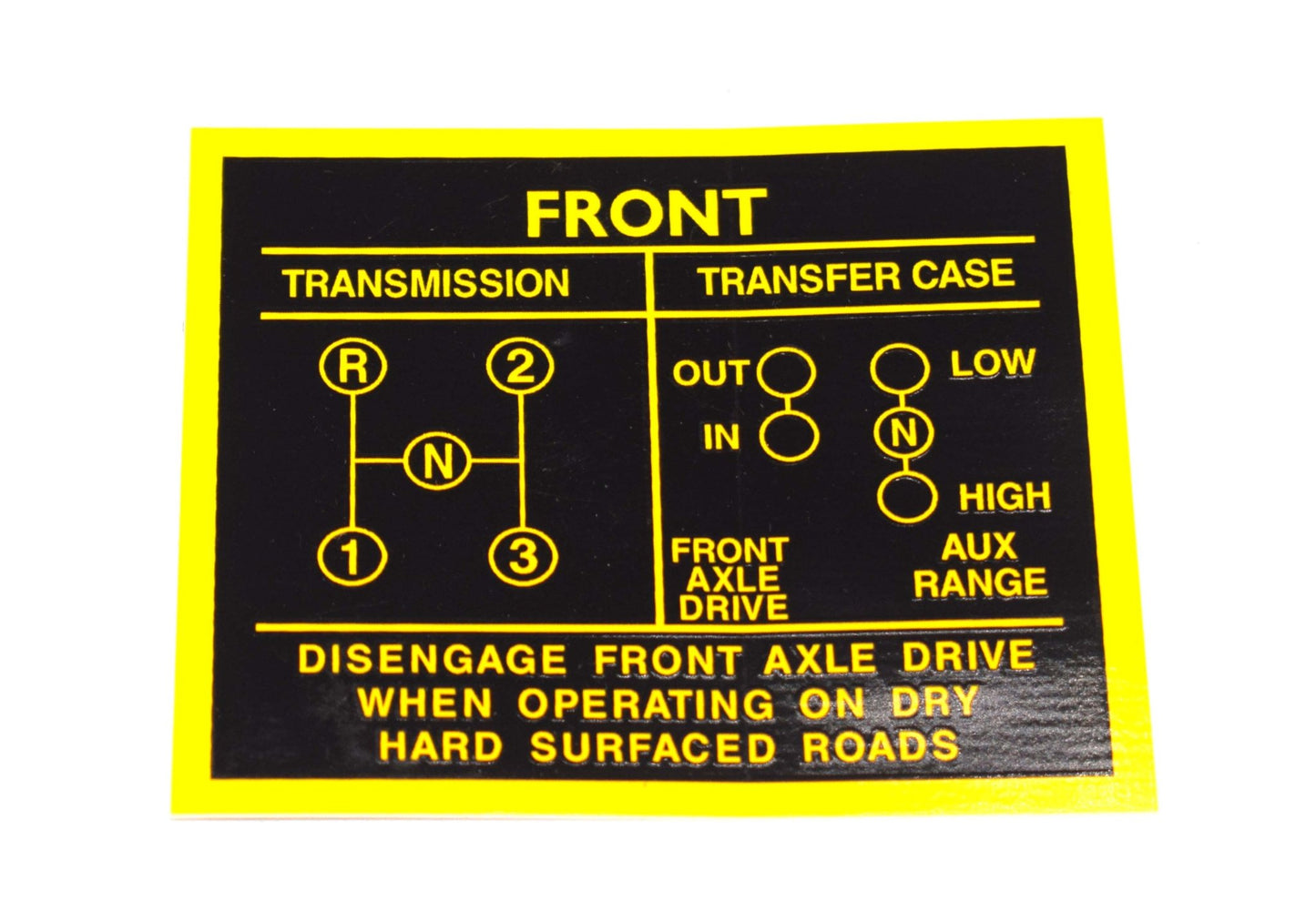 Decal, Transmission & Transfer Case Shifting Pattern, 1941-1971, Willy ...