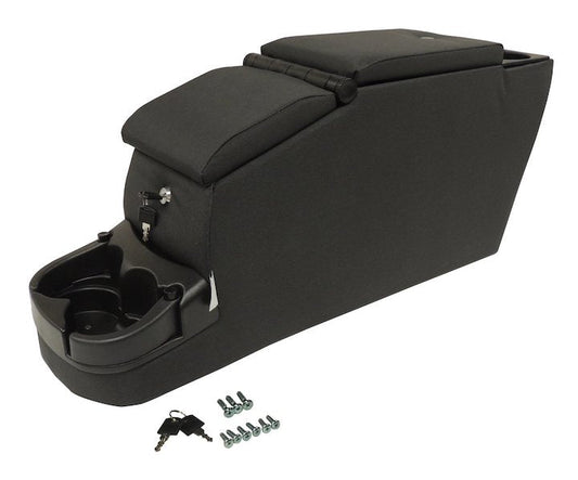 Deluxe Dual Locking Center Console (Black Denim), 1976-1986, Jeep CJ-7 - The JeepsterMan