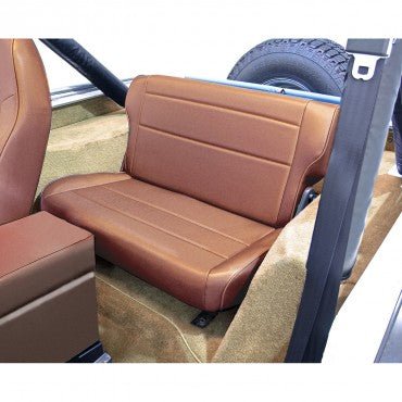 Fold & Tumble Rear Seat, Tan, 1976-1995 CJ and Wrangler - The JeepsterMan