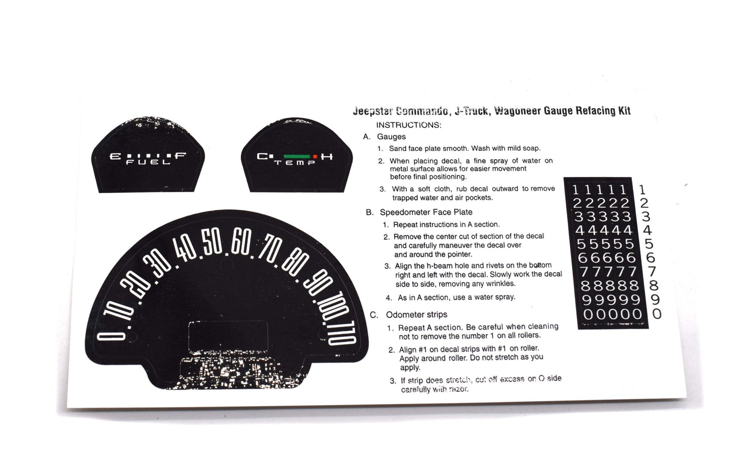 Gauges Panel Overlay, 1962-1973, Jeepster Commando, J Series, Wagoneer, Commando - The JeepsterMan