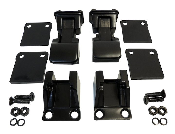 Hood Catch Kit, Black TJ-Style, 1955-1995, C101, CJ5, CJ6, CJ7, CJ8, & YJ Wrangler - The JeepsterMan