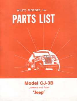 Jeep CJ-3B Parts List - The JeepsterMan