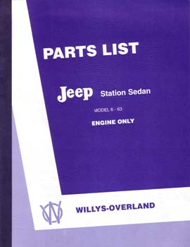 Jeep Station Sedan - Model 6-63 Engine Parts List - The JeepsterMan
