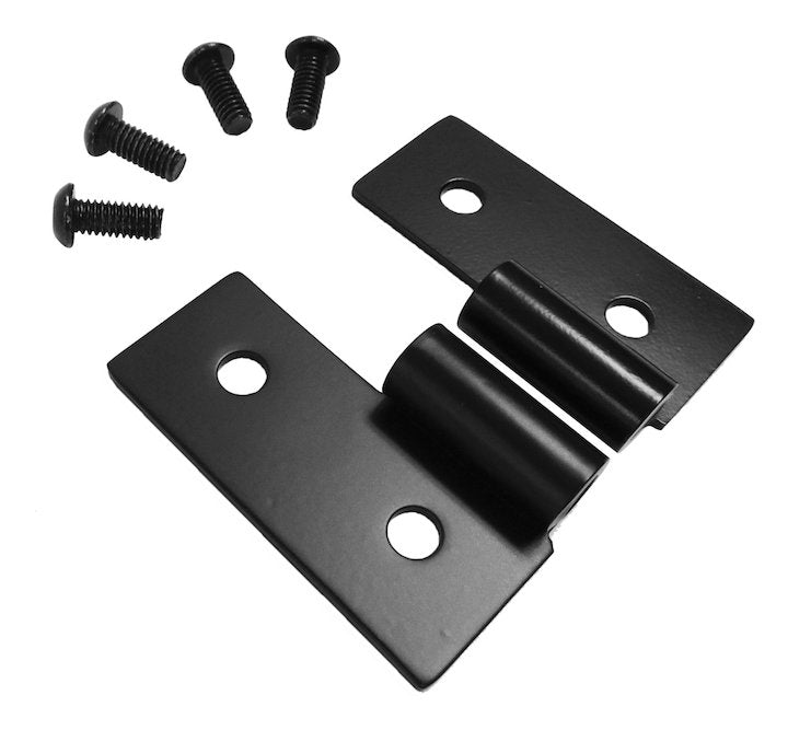 Lower Door Hinge Bracket Set (Black Stainless), 1955-1986, Jeep CJ-5, CJ-6, CJ-7, & CJ-8 - The JeepsterMan