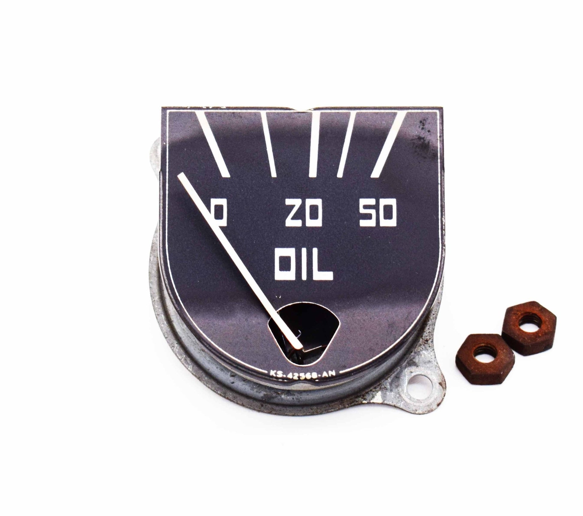 Oil Pressure Gauge, Black Face, Used, 1948-1949, Jeepster - The JeepsterMan