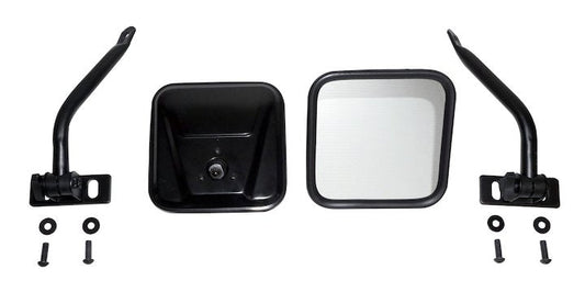 Quick Release Mirror Set (Black-Rectangular), 1976-1986, Jeep CJ-7 & CJ-8 - The JeepsterMan