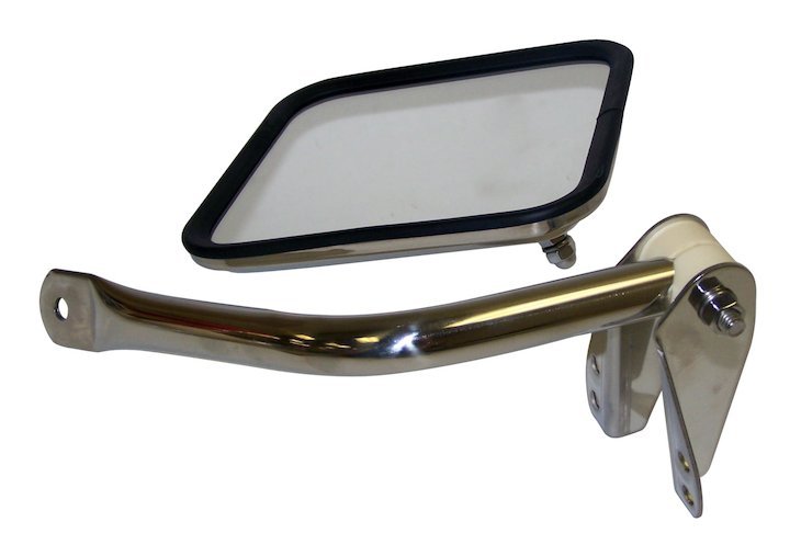 Stainless Passenger-Side Mirror and Arm, 1955-1986 CJ-5, CJ-6, CJ-7, & CJ-8 - The JeepsterMan