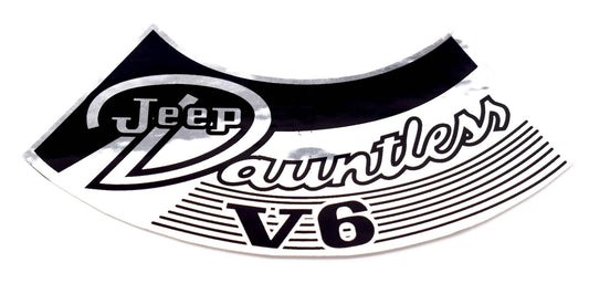 V6 Air Cleaner Decal, Buick 225 V6, 1966-1971 Willys & Jeep, CJ5, CJ6, Jeepster Commando - The JeepsterMan