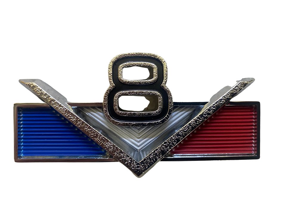 "V8" Emblem for the 304, 1972-1973, Jeep Commando C104 - The JeepsterMan