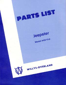 Willys Jeepster Model 4-63 VJ-2 Parts List - The JeepsterMan